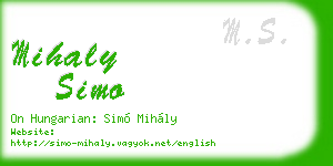 mihaly simo business card